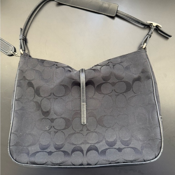Vintage Coach Black Hampton Shoulder Bag y2k - Picture 5 of 13